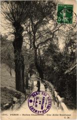 Carte postale ancienne Buttes-Chaumont - Une Allée Rustique
                                                                     à Paris 19e
                                