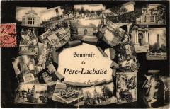 Carte postale ancienne Souvenir du Père Lachaise
                                                                     à Paris 20e
                                