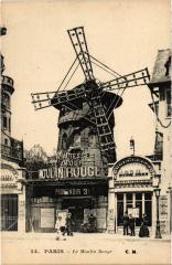 Carte postale ancienne Le Moulin Rouge
                                                                     à Paris 18e
                                