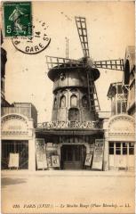 Carte postale ancienne Le Moulin Rouge, Place Blanche
                                                                     à Paris 18e
                                