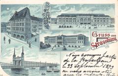 Gruss Aus Strassburg - cpa précurseur - Annee 1899 - Type Gruss -
													67 Bas Rhin
												