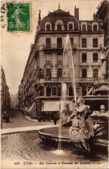 Lyon - Rue Centrale et Fontaine des Jacobins à Lyon
