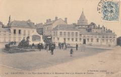 Chartres - La Place Saint Michel Et Monument Eleve A La Memoire Pasteur à Chartres