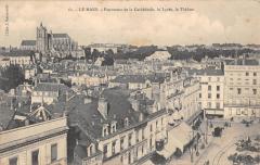 Le Mans - Panorama De La Cathedrale - Le Lycee - Le Theatre -
																					72100 Le Mans
																			