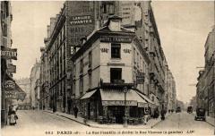 Carte postale ancienne La Rue Franklin (à droite) la Rue Vineuse (à gauche)
                                                                     à Paris 16e
                                