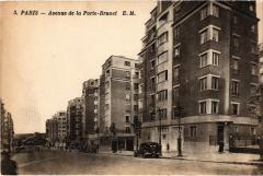 Carte postale ancienne Avenue de la Porte-Brunet
                                                                     à Paris 19e
                                