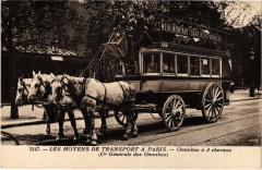 Paris Moyens de transpot Omnibus a 3 horses