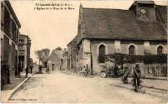 St.Laurent de Lin L'Eglise et la Rue de la Gare France