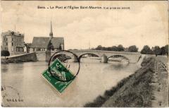 Sens Le Pont et l'Eglise Saint-Maurice France -
													89 Yonne
												