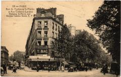Carte postale ancienne Rue du Faubourg Saint-Martin et Rue Château-Landon
                                                                     à Paris 10e
                                
