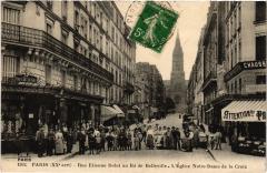 Rue Etienne Dolet au Boulevard de Belleville - L'Eglise Notre-Dame de la Croix à Paris 20e