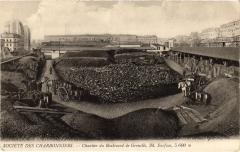 Carte postale ancienne Société des Charbonniers - Chantier du Boulevard de Grenelle
                                                                     à Paris 15e
                                