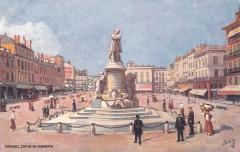 Bordeaux - Cpa Illustrateur - Statue De Gambetta -
																					33200 Bordeaux
																			