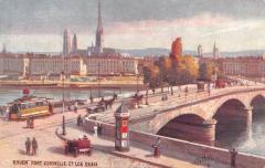 Rouen - Cpa Illustrateur - Pont Corneille Et Les Quais -
																					76100 Rouen
																			