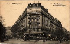 Carte postale ancienne Rue Custine et Boulevard Barbès
                                                                     à Paris 18e
                                