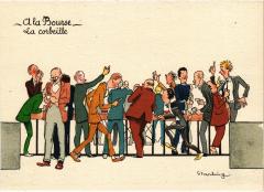 Paris A la Bourse La corbeille Artist signed