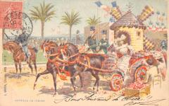 Carnaval De Nice - Cpa Illustrateur - Bataille De Fleurs -
													06 Alpes Maritimes
												