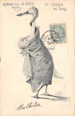 Carnaval De Nice 1903 - Cpa Illustrateur - Le Cygne De Leda -
													06 Alpes Maritimes
												