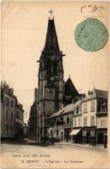 Conty eglise le clocher à Conty