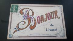 Livarot - Bonjour De - Cpa Agrementee De Pailettes Dorees En Relief