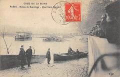 Paris - Crue De La Seine - Bateau De Sauvetage - Quai Saint-Bernard à Paris