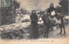 Scenes Et Types Des Pyrenees - Femmes Du Pays Allant Au Marche