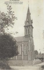 L église vue de la route de Passais à Saint-Mars-d'Égrenne