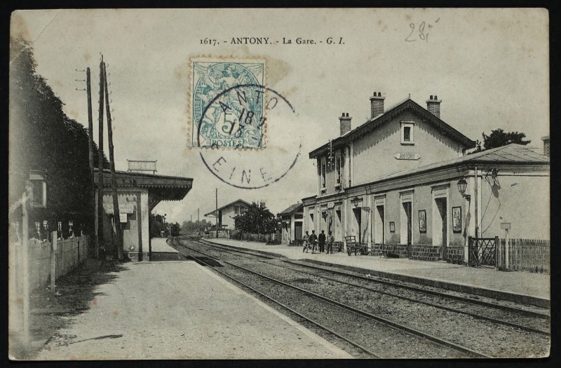 Carte postale ancienne La Gare à Antony