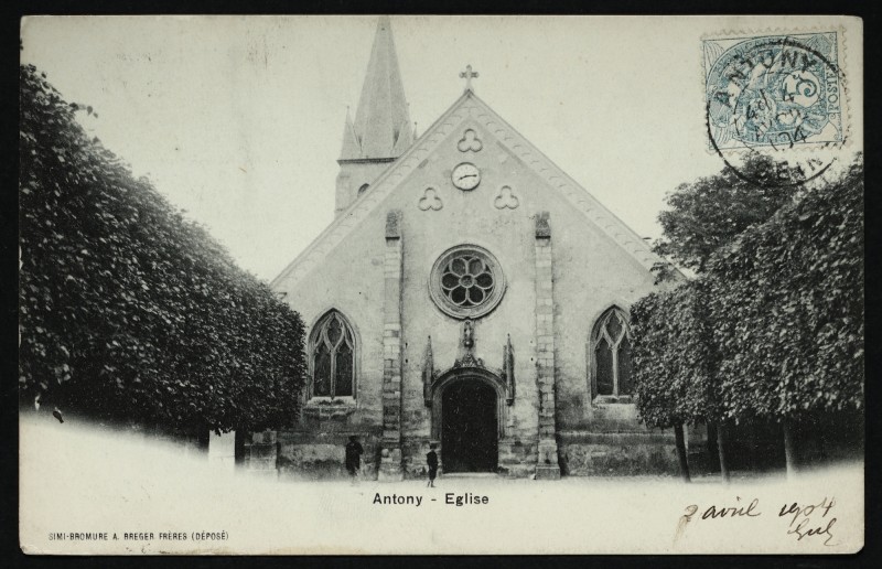Carte postale ancienne Eglise à Antony