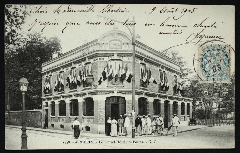 Carte postale ancienne Le nouvel Hôtel des Postes à Asnières-sur-Seine
