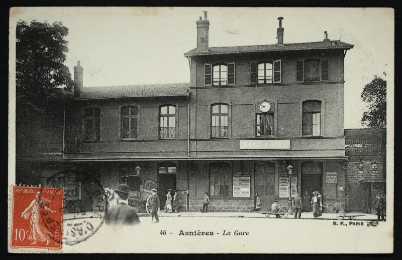 Carte postale ancienne La Gare à Asnières-sur-Seine