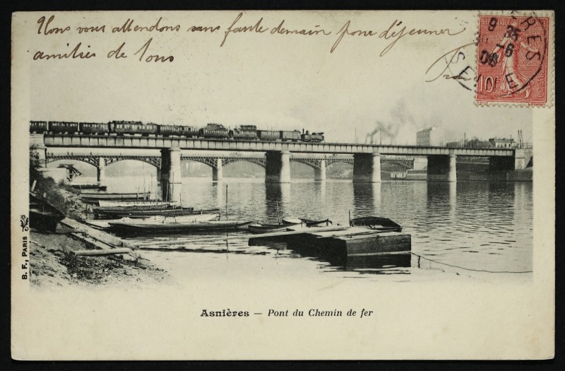 Carte postale ancienne Pont du Chemin de fer à Levallois-Perret