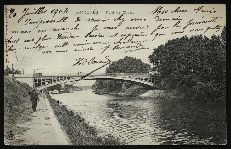 Carte postale ancienne Pont de Clichy à Asnières-sur-Seine