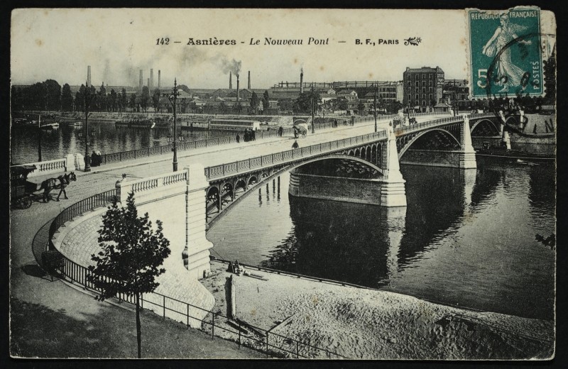 Carte postale ancienne Asnieres Le Nouveau Pont France à Clichy