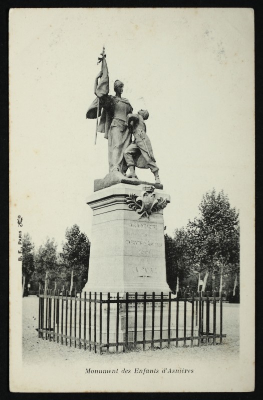 Carte postale ancienne Monument des Enfants d'Asnières à Asnières-sur-Seine