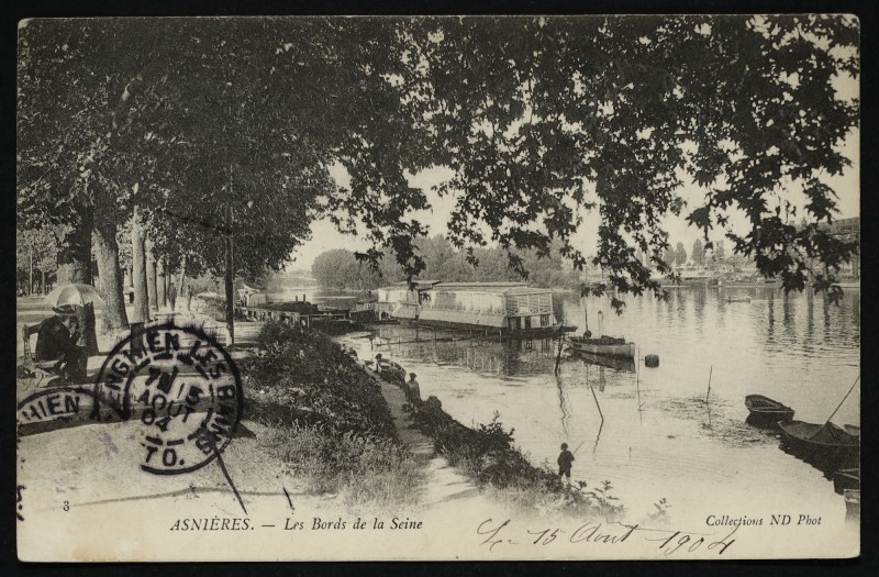 Carte postale ancienne Les Bords de la Seine à Asnières-sur-Seine