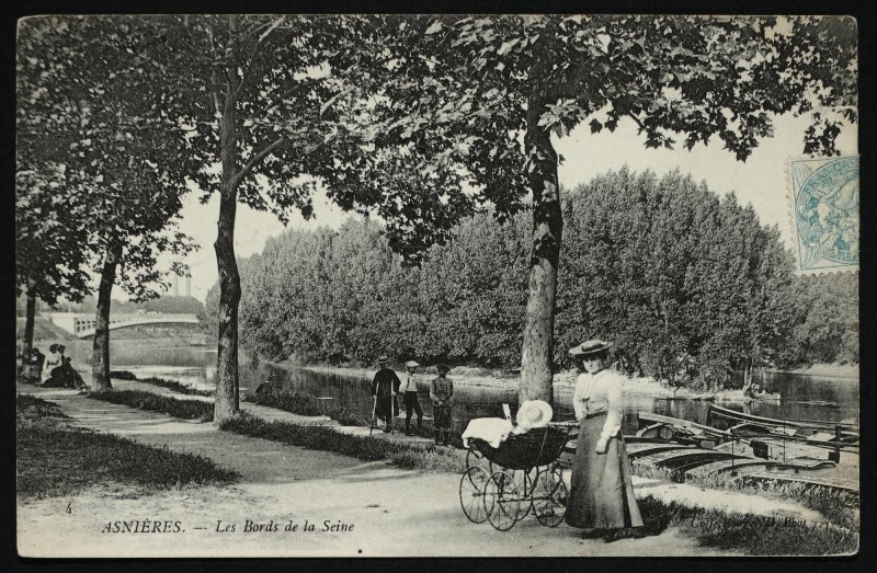 Carte postale ancienne Les Bords de la Seine à Asnières-sur-Seine