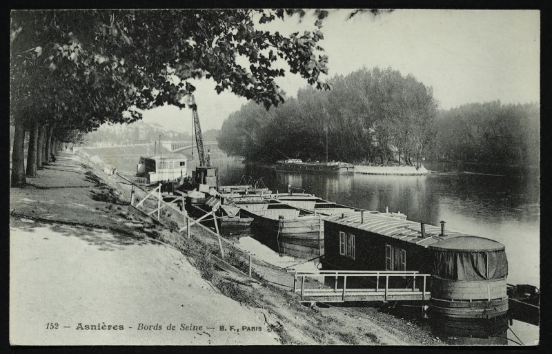 Carte postale ancienne Bords de la Seine à Asnières-sur-Seine