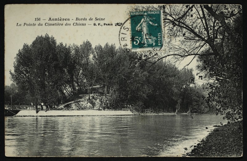 Carte postale ancienne Bords de de Seine - La Pointe du Cimetière des Chiens à Asnières-sur-Seine