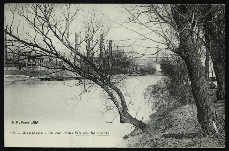 Carte postale ancienne Un coin dans l'Ile des Ravageurs à Asnières-sur-Seine