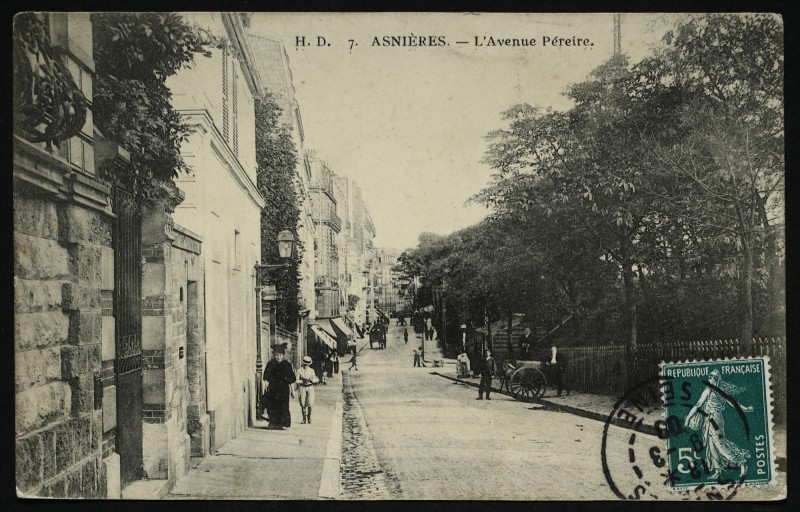 Carte postale ancienne L'Avenue Péreire à Asnières-sur-Seine