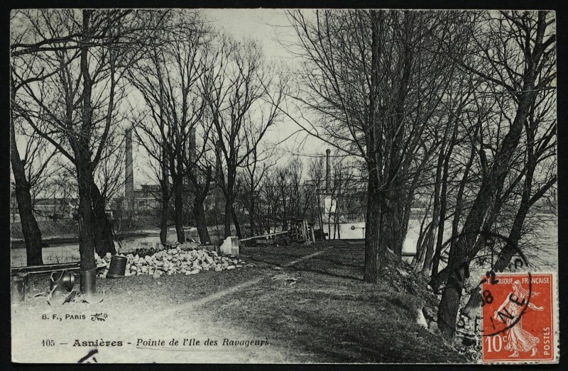 Carte postale ancienne Pointe de  l'Ile des Ravageurs à Asnières-sur-Seine