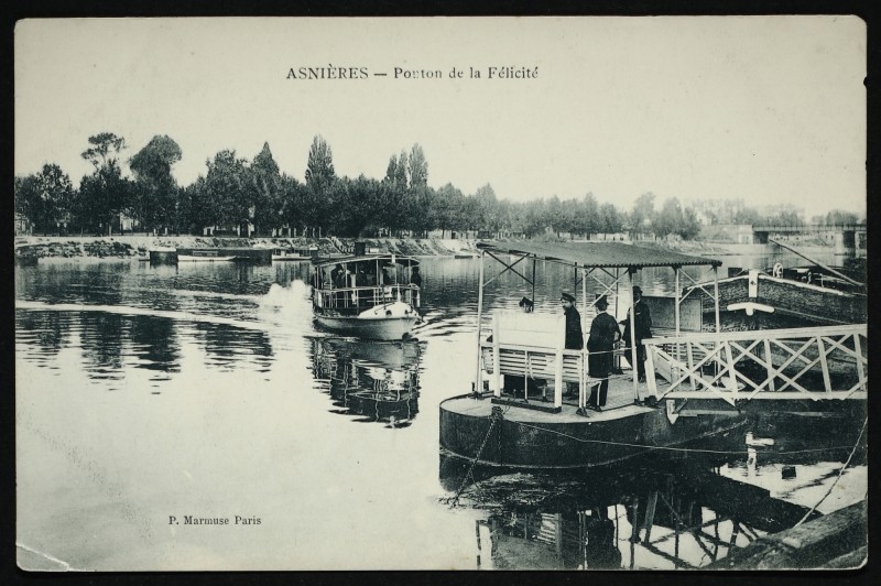 Carte postale ancienne Ponton de la Félicité à Asnières-sur-Seine