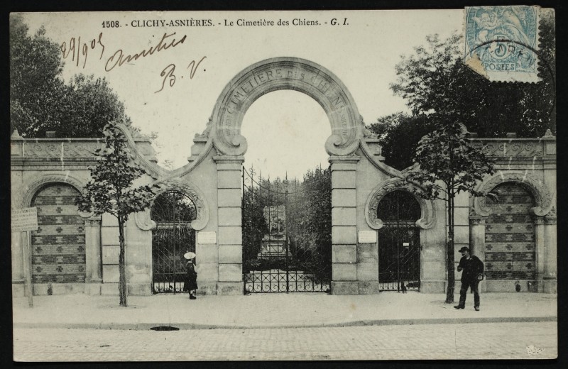 Carte postale ancienne Asnieres-sur-Seine Clichy - Le Cimetiere des Chiens à Asnières-sur-Seine