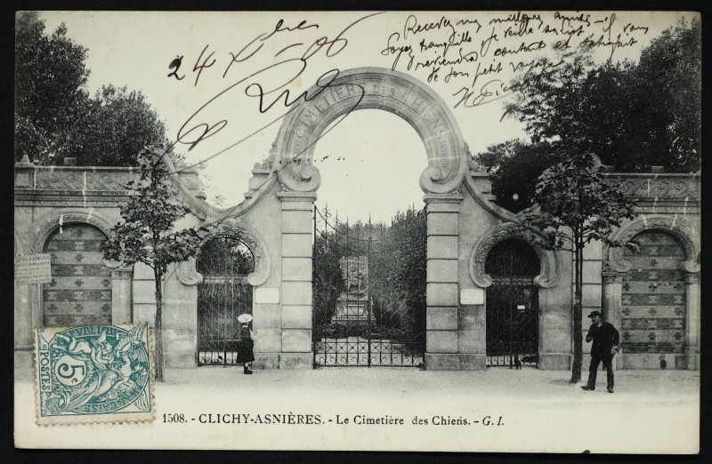 Carte postale ancienne Asnieres-sur-Seine Clichy - Le Cimetiere des Chiens à Asnières-sur-Seine