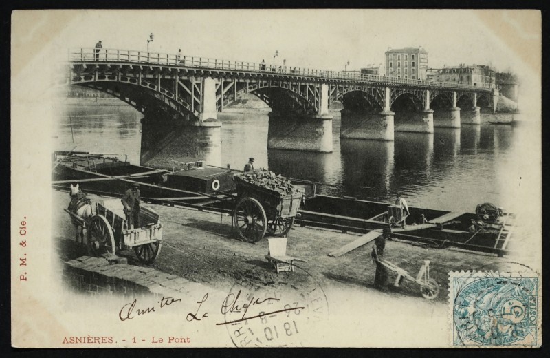 Carte postale ancienne Le Pont à Asnières-sur-Seine