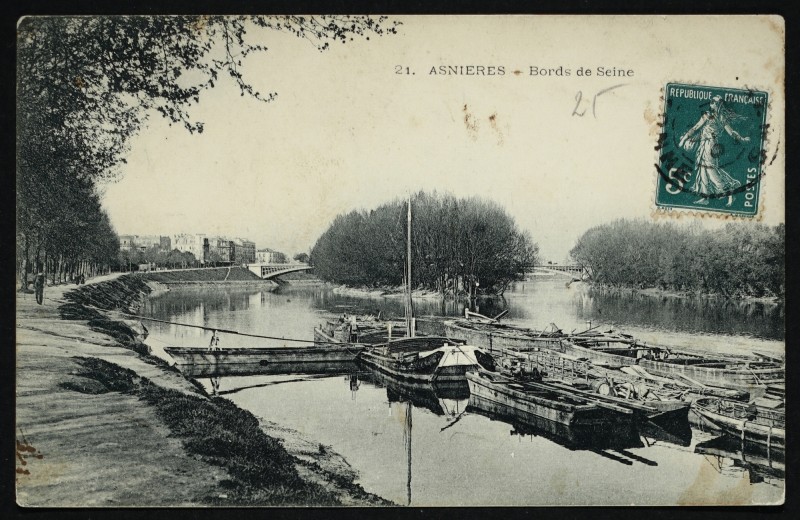 Carte postale ancienne Bords de Seine à Asnières-sur-Seine
