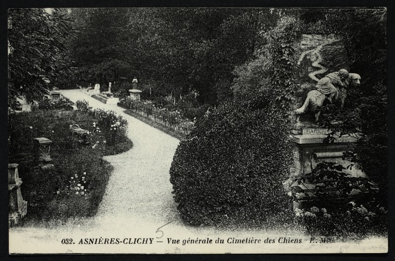 Carte postale ancienne Asnieres-sur-Seine Clichy - Vue Generale du Cimetiere des Chiens à Asnières-sur-Seine
