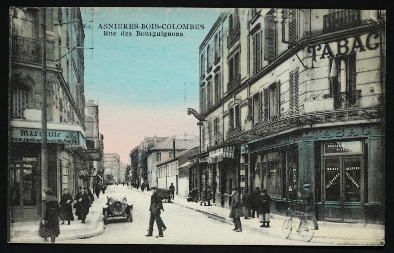 Carte postale ancienne Rue des Bourguignons à Asnières-sur-Seine