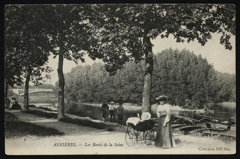 Carte postale ancienne Les Bords de la Seine à Asnières-sur-Seine